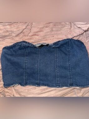 New without tags! Blue Denim Strapless Tube Top Size Large